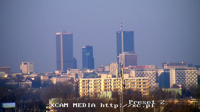 Drapacze chmur z kamery w Warszawie