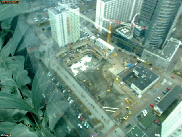 Widok z kamery na panoramę Warszawy